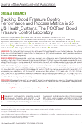 Cover page: Tracking Blood Pressure Control Performance and Process Metrics in 25 US Health Systems: The PCORnet Blood Pressure Control Laboratory