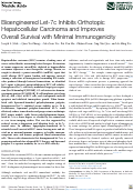 Cover page: Bioengineered Let-7c Inhibits Orthotopic Hepatocellular Carcinoma and Improves Overall Survival with Minimal Immunogenicity