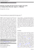 Cover page: Structure of genetic diversity in the two major gene pools of common bean (Phaseolus vulgaris L., Fabaceae)