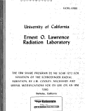 Cover page: THE IBM SHARE PROGRAM D2 NU SCHR 1072 FOR SOLUTION OF THE SCHRODINGER RADIAL EQUATION, BY J.W. COOLEY: NECESSARY AND USEFUL MODIFICATIONS FOR ITS USE ON IBM 7090