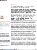 Cover page: Smoking-by-genotype interaction in type 2 diabetes risk and fasting glucose