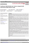 Cover page: Continuous fluid infusion per rectum compared with intravenous fluid infusion in pigs.