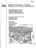 Cover page: Optimization of the 7Li(p,n) Proton Beam Energy for BNCT