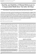 Cover page: Sterility and Stability of Diluted Meloxicam in Compounded Multi-dose Vial after 365 Days.