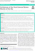 Cover page: Architecture of the Short External Rotator Muscles of the Hip