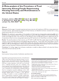 Cover page: A Meta-analysis of the Prevalence of Food Insecurity Among People Experiencing Housing Insecurity and Homelessness in the United States.