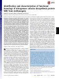 Cover page: Identification and characterization of functional homologs of nitrogenase cofactor biosynthesis protein NifB from methanogens