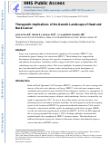 Cover page: Therapeutic Implications of the Genetic Landscape of Head and Neck Cancer