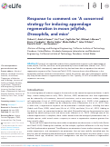 Cover page: Response to comment on 'A conserved strategy for inducing appendage regeneration in moon jellyfish, <i>Drosophila</i>, and mice'.