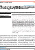 Cover page: The role of intra-guild indirect interactions in assembling plant-pollinator networks.