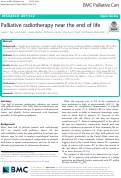 Cover page: Palliative radiotherapy near the end of life