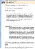 Cover page: Psychiatric Disorders and Sleep