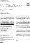 Cover page: Disclosure of HIV Status and HIV Sexual Transmission Behaviors among HIV-Positive Black Men Who Have Sex with Men in the BROTHERS (HPTN 061) Study