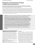 Cover page: Biomarkers of inflammation and repair in kidney disease progression