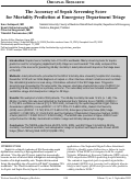 Cover page: The Accuracy of Sepsis Screening Score  for Mortality Prediction at Emergency Department Triage