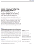 Cover page: Scientific Societies Fostering Inclusive Scientific Environments through Travel Awards: Current Practices and Recommendations