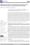 Cover page: Supporting COVID-19 Vaccine Rollout before Charter Class Arrives: The University of California, Irvine Experience