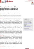 Cover page: Transcriptional Variation of Diverse Enteropathogenic Escherichia coli Isolates under Virulence-Inducing Conditions