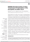 Cover page: PERIOD Phosphoclusters Control Temperature Compensation of the Drosophila Circadian Clock