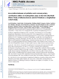 Cover page: Association between air pollution and coronary artery calcification within six metropolitan areas in the USA (the Multi-Ethnic Study of Atherosclerosis and Air Pollution): a longitudinal cohort study