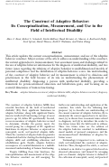 Cover page: The Construct of Adaptive Behavior: Its Conceptualization, Measurement, and Use in the Field of Intellectual Disability