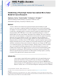 Cover page: Establishing a Physiologic Human Vascularized Micro-Tumor Model for Cancer Research.