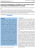 Cover page: Cutaneous manifestations of COVID-19: a systematic review and analysis of individual patient-level data