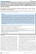 Cover page: Evaluation of an AAV2-Based Rapamycin-Regulated Glial Cell Line-Derived Neurotrophic Factor (GDNF) Expression Vector System