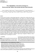 Cover page: The Habitability of Proxima Centauri b: Environmental States and Observational Discriminants