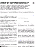 Cover page: Challenges and Opportunities in Engaging Primary Care Providers in BRCA Testing: Results from the BFOR Study