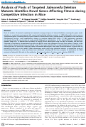 Cover page: Analysis of Pools of Targeted Salmonella Deletion Mutants Identifies Novel Genes Affecting Fitness during Competitive Infection in Mice