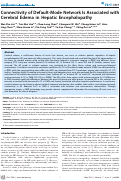 Cover page: Connectivity of Default-Mode Network Is Associated with Cerebral Edema in Hepatic Encephalopathy