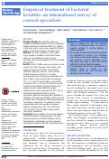 Cover page: Empirical treatment of bacterial keratitis: an international survey of corneal specialists.