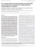 Cover page: Cu2+-based distance measurements by pulsed EPR provide distance constraints for DNA backbone conformations in solution.