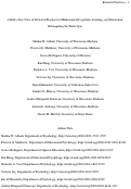 Cover page: A bird’s-eye view of research practices in mathematical cognition, learning, and instruction: Reimagining the status quo