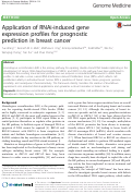 Cover page: Application of RNAi-induced gene expression profiles for prognostic prediction in breast cancer