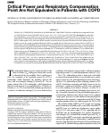 Cover page: Critical Power and Respiratory Compensation Point Are Not Equivalent in Patients with COPD