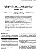 Cover page: Work schedules and 11-year progression of carotid atherosclerosis in middle-aged Finnish men.