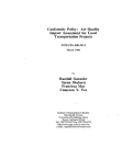 Cover page: Conformity Policy: Air Quality Impact Assessment for Local Transportation Projects