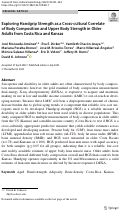 Cover page: Exploring Handgrip Strength as a Cross-cultural Correlate of Body Composition and Upper Body Strength in Older Adults from Costa Rica and Kansas.