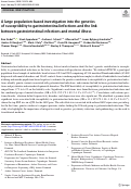 Cover page: A large population-based investigation into the genetics of susceptibility to gastrointestinal infections and the link between gastrointestinal infections and mental illness