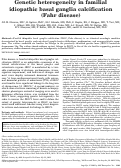 Cover page: Genetic heterogeneity in familial idiopathic basal ganglia calcification (Fahr disease)