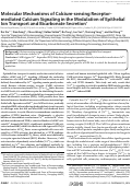 Cover page: Molecular Mechanisms of Calcium-sensing Receptor-mediated Calcium Signaling in the Modulation of Epithelial Ion Transport and Bicarbonate Secretion*