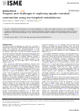 Cover page: Progress and challenges in exploring aquatic microbial communities using non-targeted metabolomics