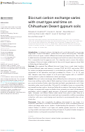 Cover page: Biocrust carbon exchange varies with crust type and time on Chihuahuan Desert gypsum soils.