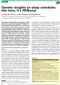 Cover page: Genetic insights on sleep schedules: this time, it's PERsonal.