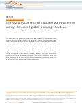 Cover page: Increasing occurrence of cold and warm extremes during the recent global warming slowdown