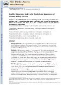 Cover page: Healthy Behaviors, Risk Factor Control and Awareness of Chronic Kidney Disease