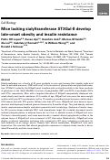 Cover page: Mice lacking sialyltransferase ST3Gal-II develop late-onset obesity and insulin resistance.