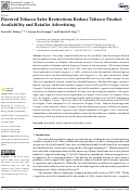 Cover page: Flavored Tobacco Sales Restrictions Reduce Tobacco Product Availability and Retailer Advertising